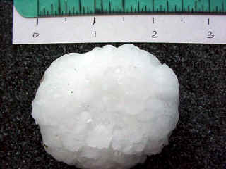 CoCoRaHS photo--July 10, 2002 hailstone