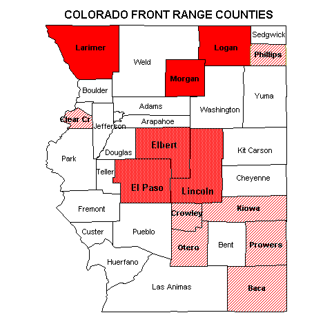 Colorado Front Range Counties