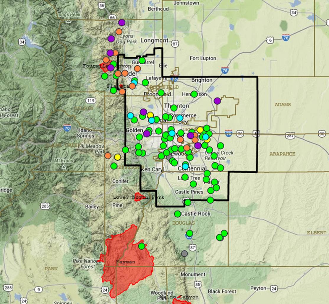 AHPS-like application designed for rapid threat level assessment of ALERT stage gages